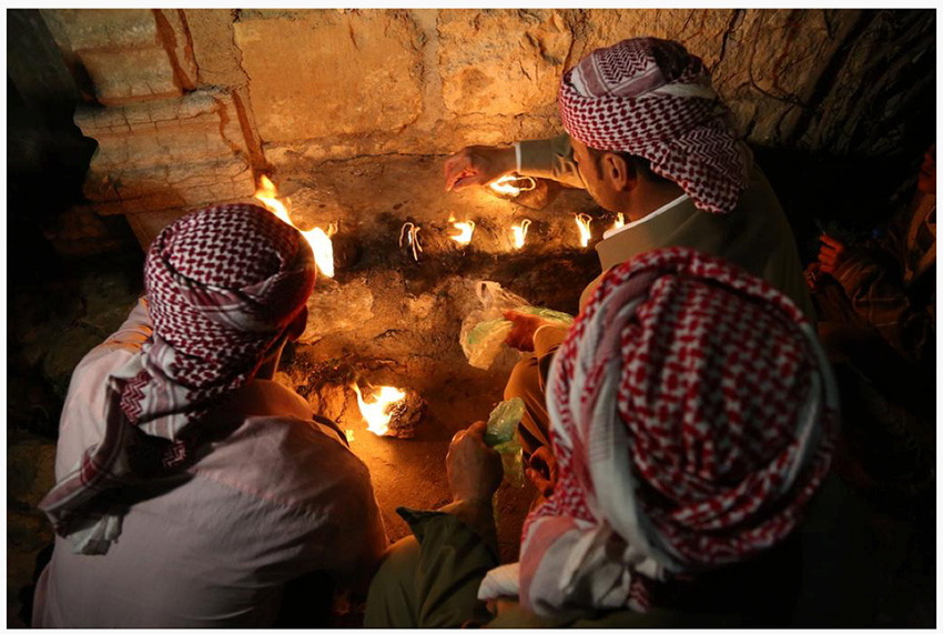 Ignite holy lights in the Ezidi temple of Lalish during New Year ceremony (Emrah Yorulmaz/AA)